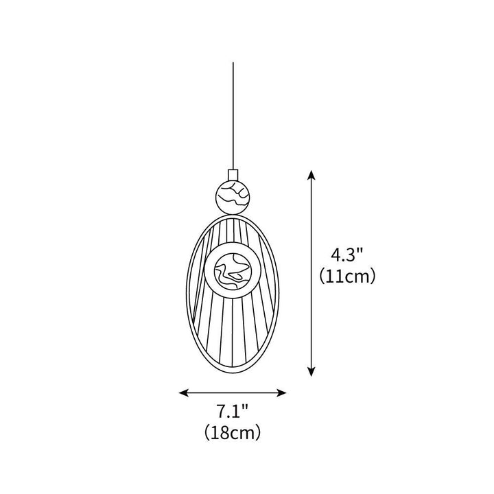 Acrylic Necklace Pendant Light 7.1" – detail 3