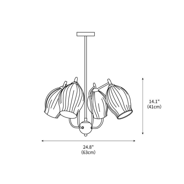 Ceramic Ribbed Chandelier – detail 3