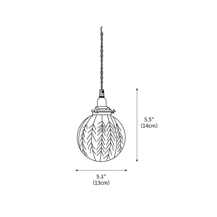 Colonial Global Pendant Light 5.1" – detail 3