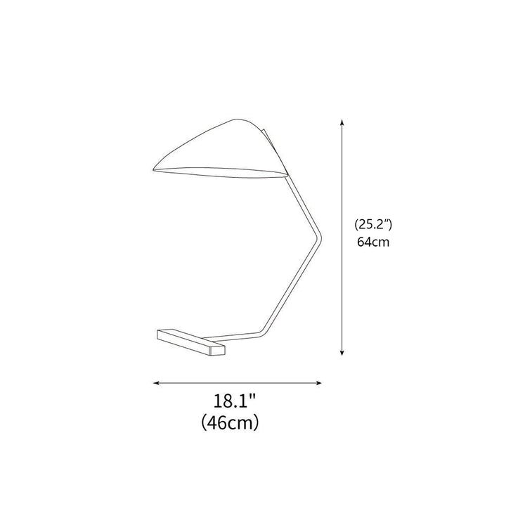 Curvilinear Tischleuchte im Mid-Century-Stil 46cm