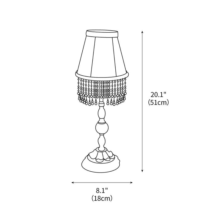 Edwardian Table Lamp with Appliquéd Beaded Shade 7.1" – detail 3