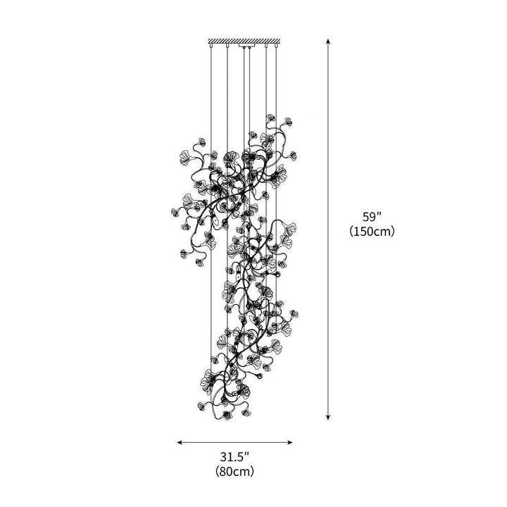 Ginkgo Leaf Cluster Chandelier – detail 3