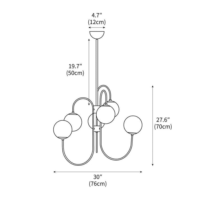 Gooseneck Chandelier 30" – detail 3