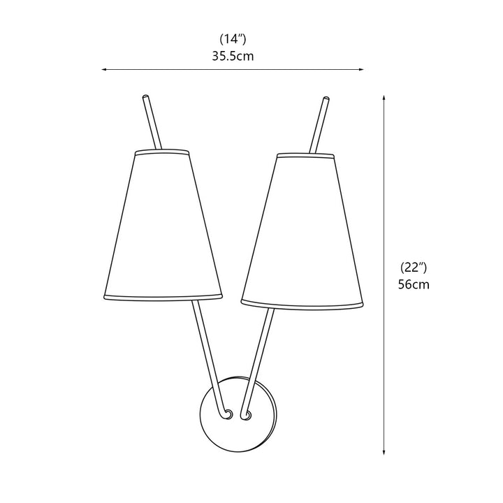 Beaumont Dual-Arm Fabric Wall Sconce