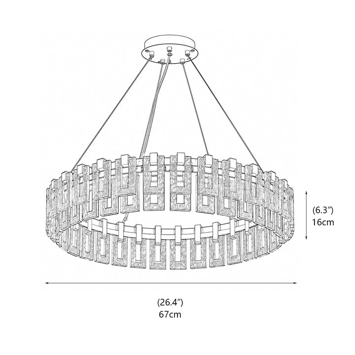Cyprien Textured Glass Chandelier