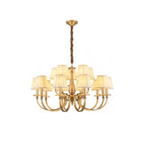 Pleated Brass Chandelier