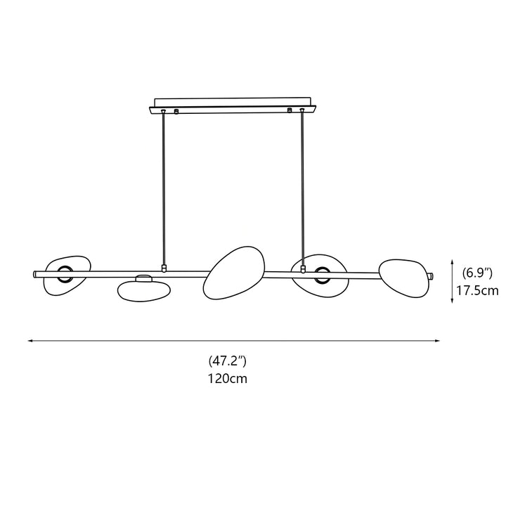 Rowan Pebble Glass Linear Chandelier