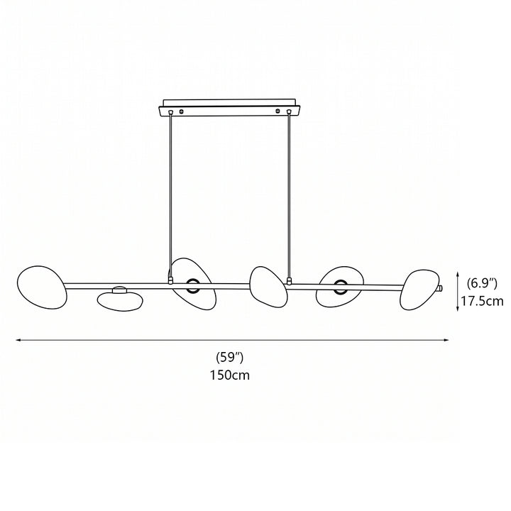 Rowan Pebble Glass Linear Chandelier