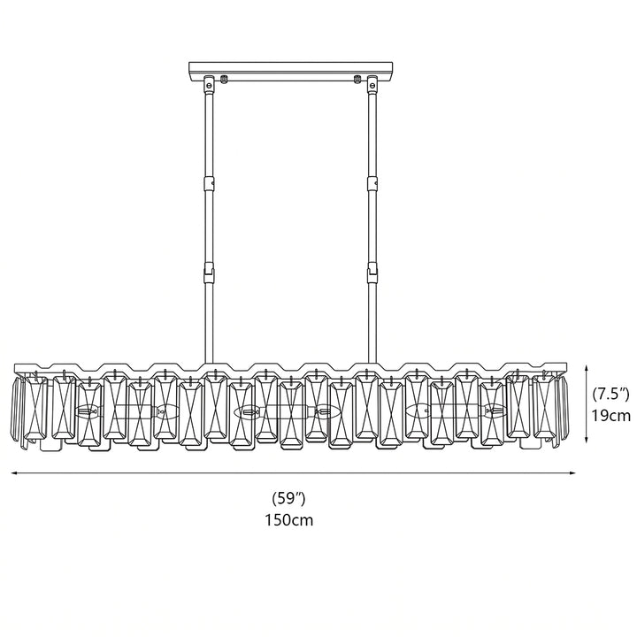 Sinclair Prism Crystal Linear Chandelier