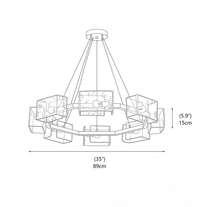 Sutton Polygonal Glass Chandelier