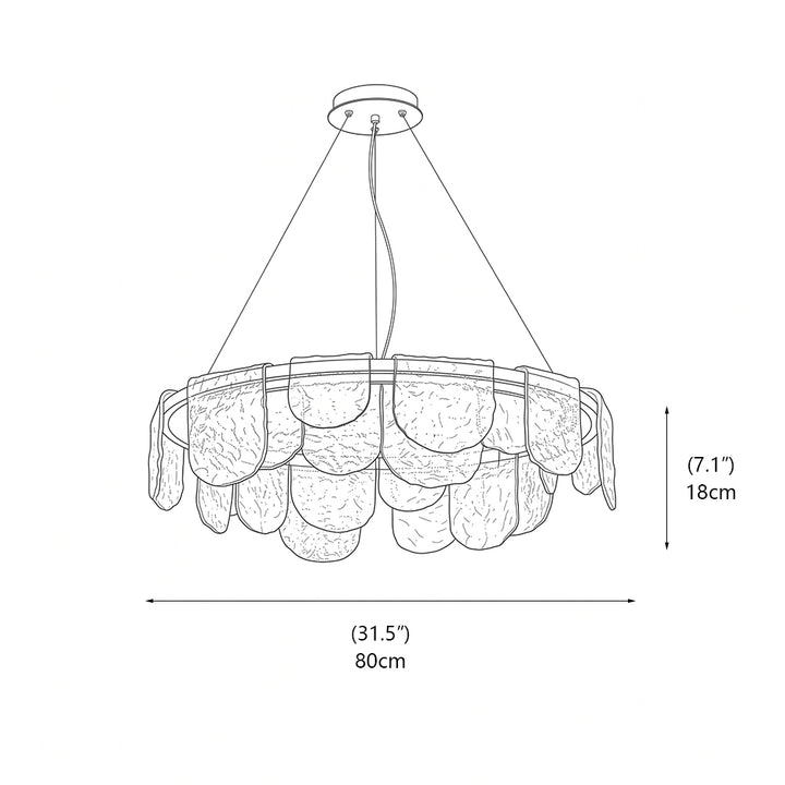 Valerius Scalloped Glass Chandelier