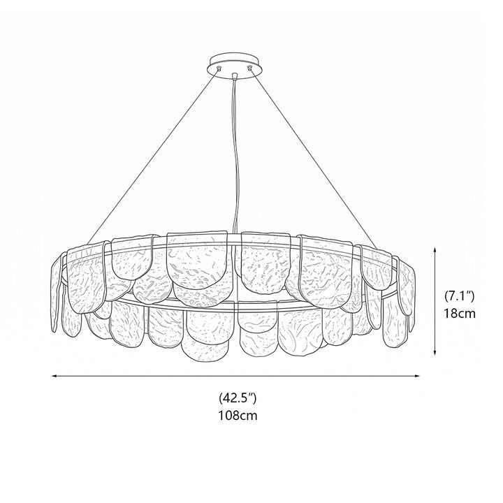 Valerius Scalloped Glass Chandelier