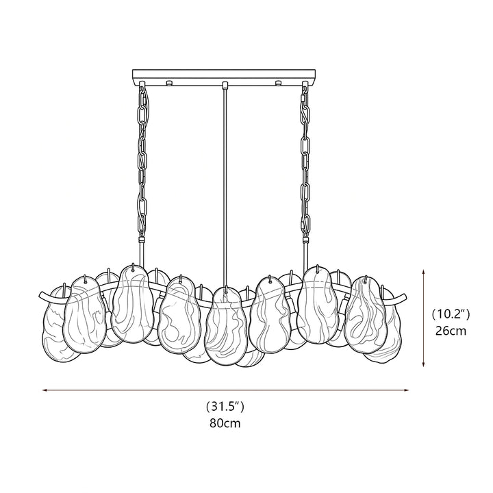 Yagla Glass Linear Chandelier