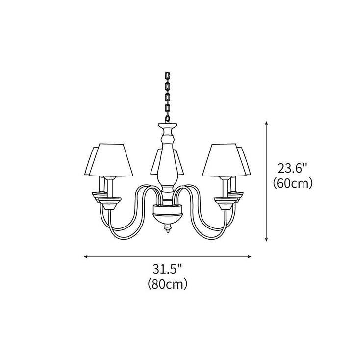 Vincent 5 - Light Classic Traditional Chandelier 31.5" – detail 3