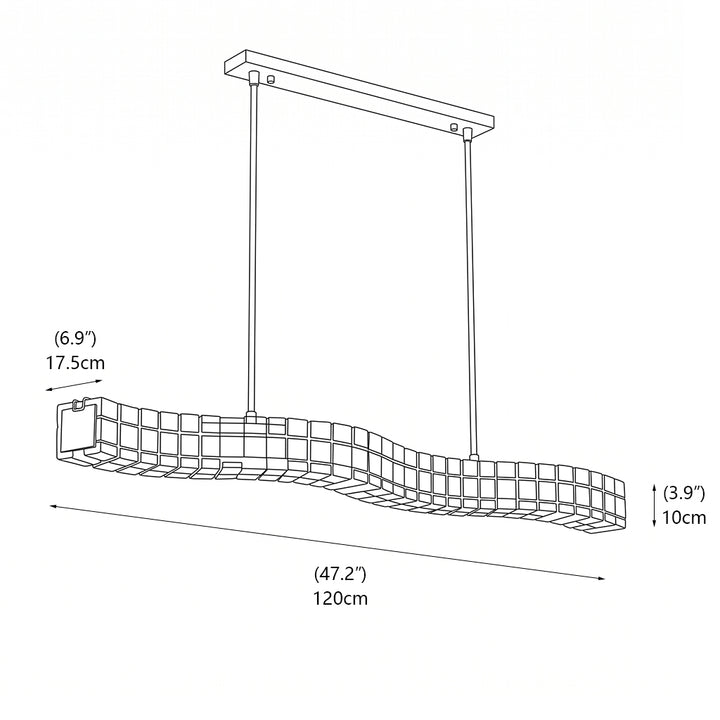 Aldridge Textured Glass Linear Chandelier