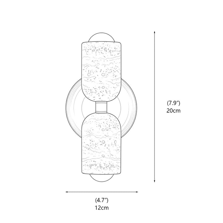 Emerson Travertine Totem Wall Sconce