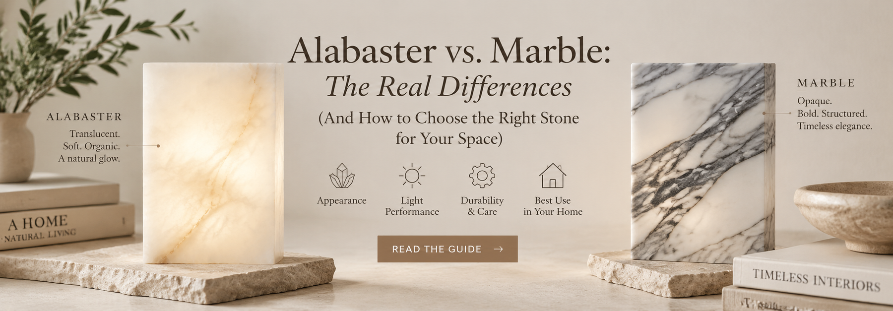 Alabaster vs. Marble: The Real Differences (And How to Choose the Right Stone for Your Space)