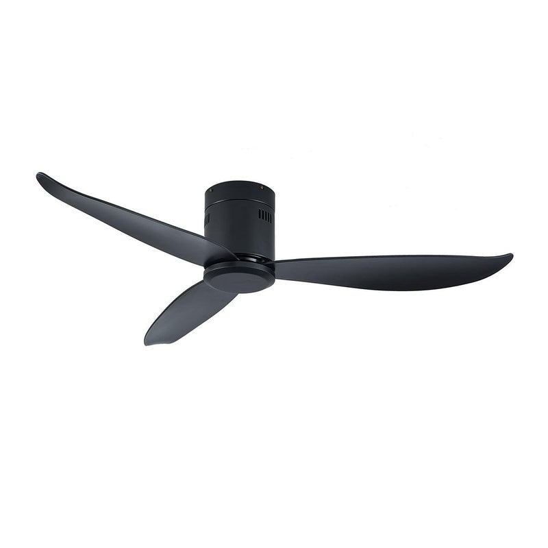 Low Profile Black Flush Mount Ceiling Fan No Light 52"
