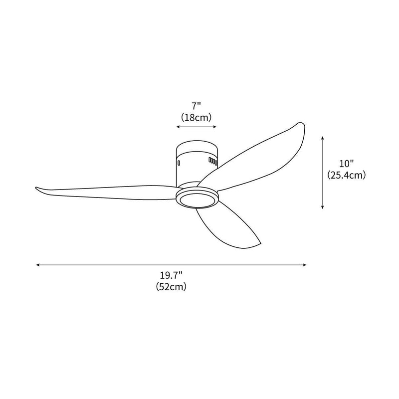 Low Profile Black Flush Mount Ceiling Fan No Light 52"