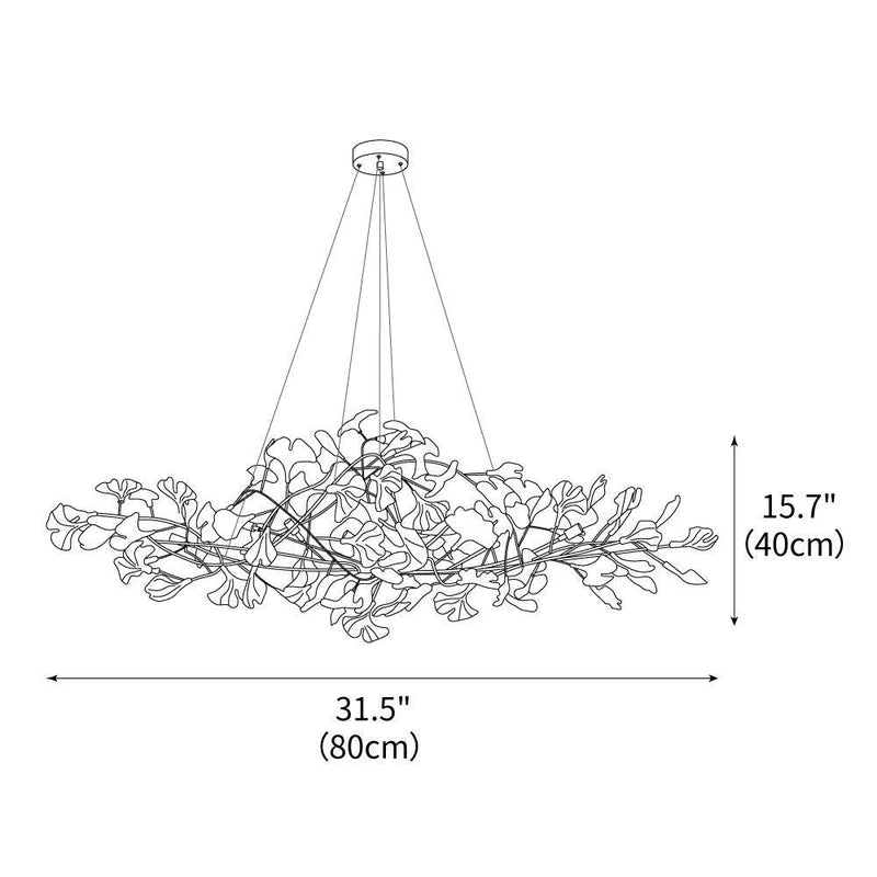 Acrylic Ginkgo Leaf Chandelier 31.5"