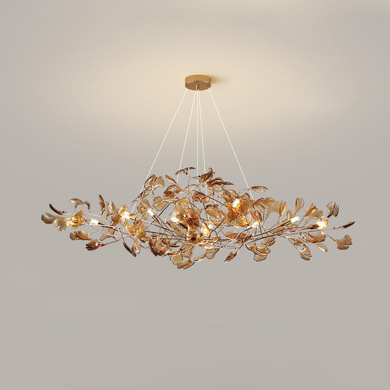 Acrylic Ginkgo Leaf Chandelier 31.5"