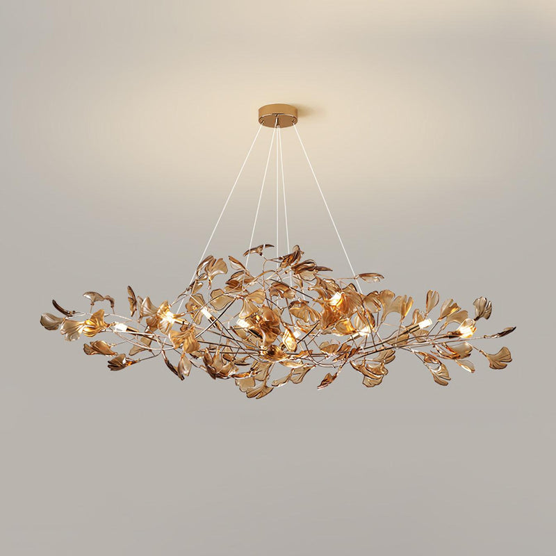 Acrylic Ginkgo Leaf Chandelier 31.5"