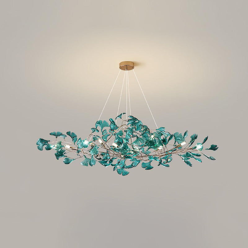 Acrylic Ginkgo Leaf Chandelier 31.5"
