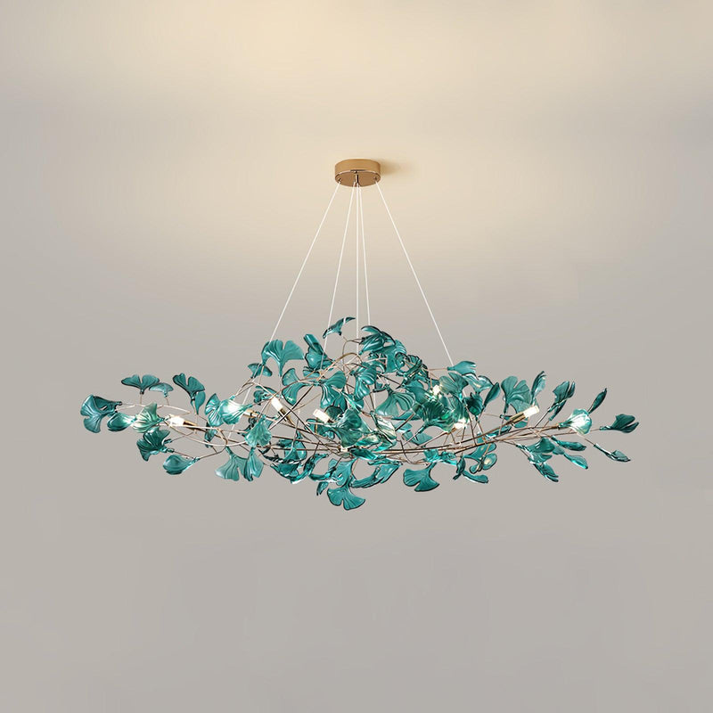 Acrylic Ginkgo Leaf Chandelier 31.5"