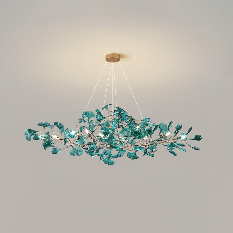 Acrylic Ginkgo Leaf Chandelier 31.5"