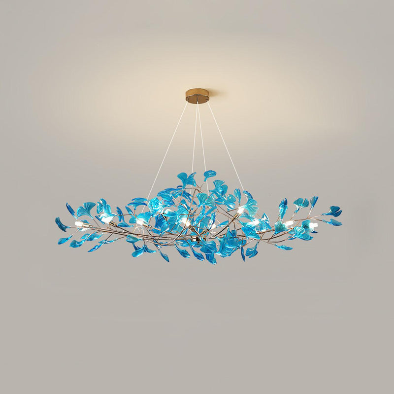 Acrylic Ginkgo Leaf Chandelier 31.5"