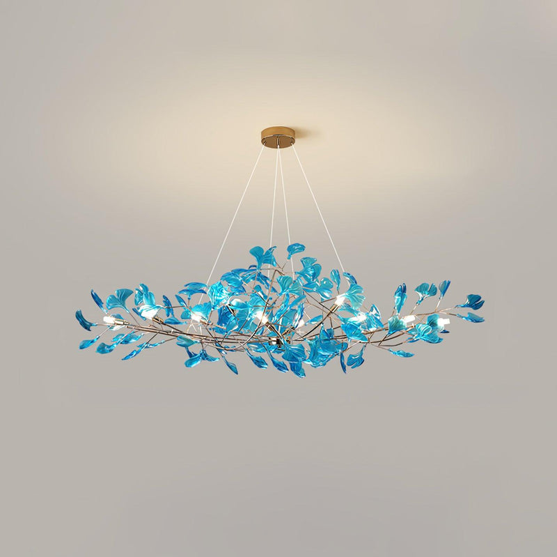 Acrylic Ginkgo Leaf Chandelier 31.5"
