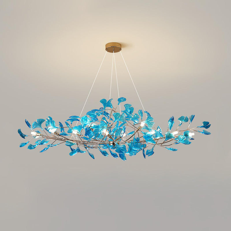 Acrylic Ginkgo Leaf Chandelier 31.5"