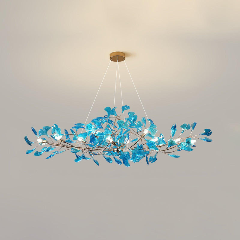 Acrylic Ginkgo Leaf Chandelier 31.5"