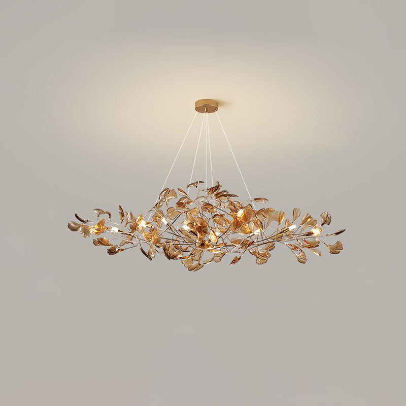 Acrylic Ginkgo Leaf Chandelier 31.5"