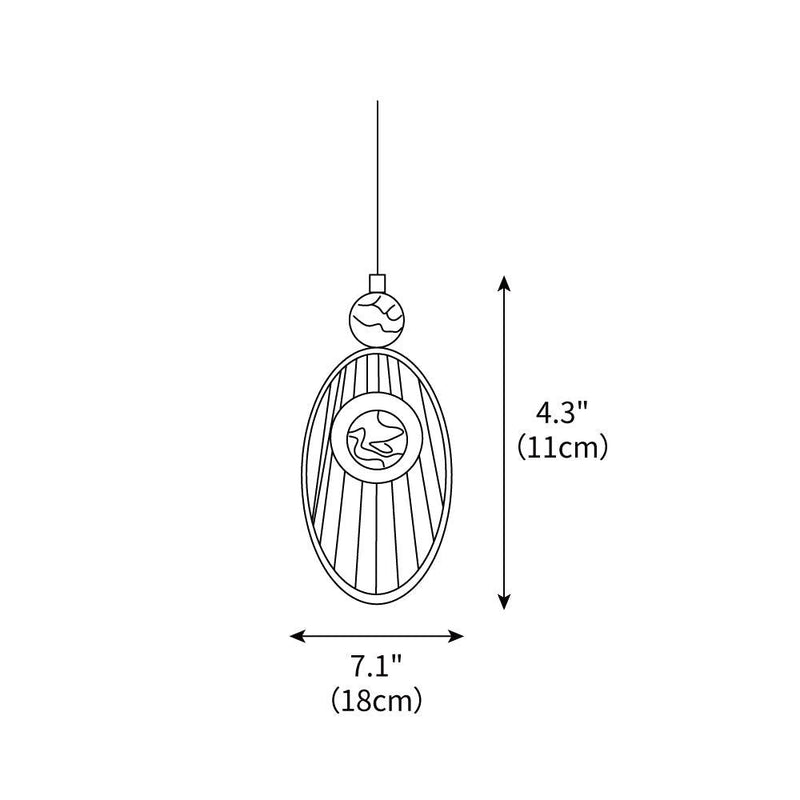 Acrylic Necklace Pendant Light 7.1"