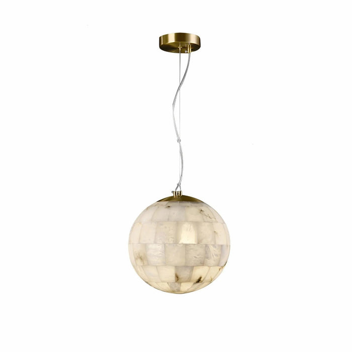 Alabaster Ball Pendant Light 11"