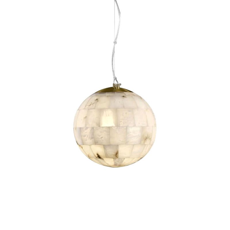 Alabaster Ball Pendant Light 11"