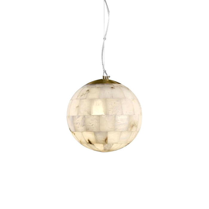 Alabaster Ball Pendant Light 11"