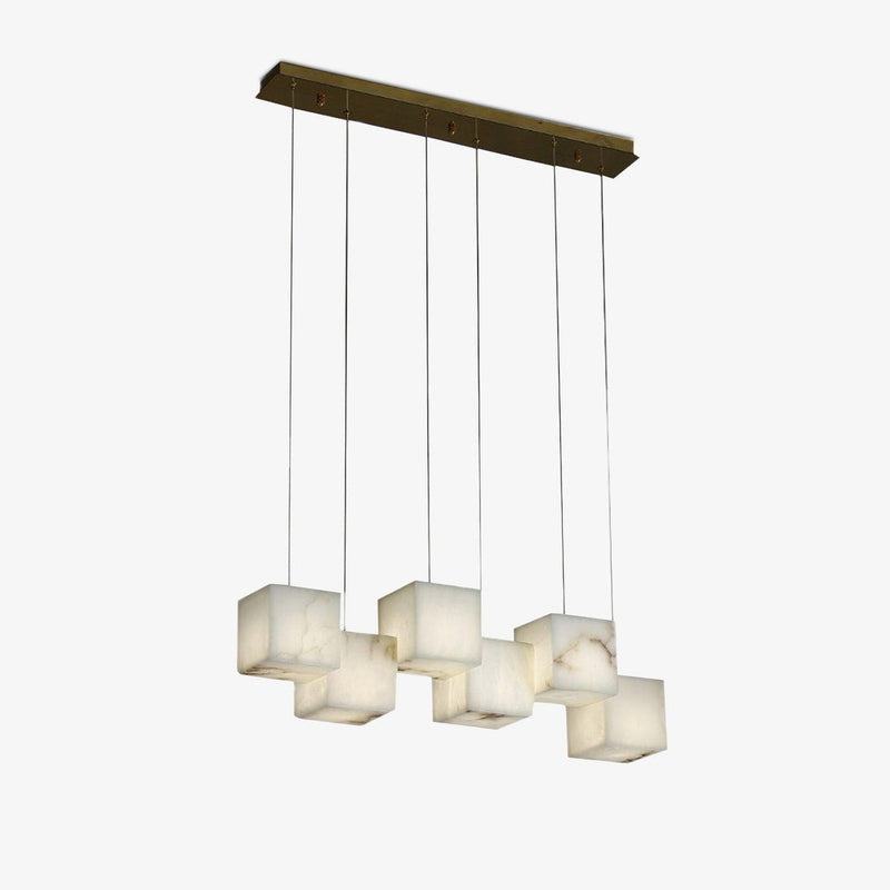Alabaster Box Chandelier 28.3"