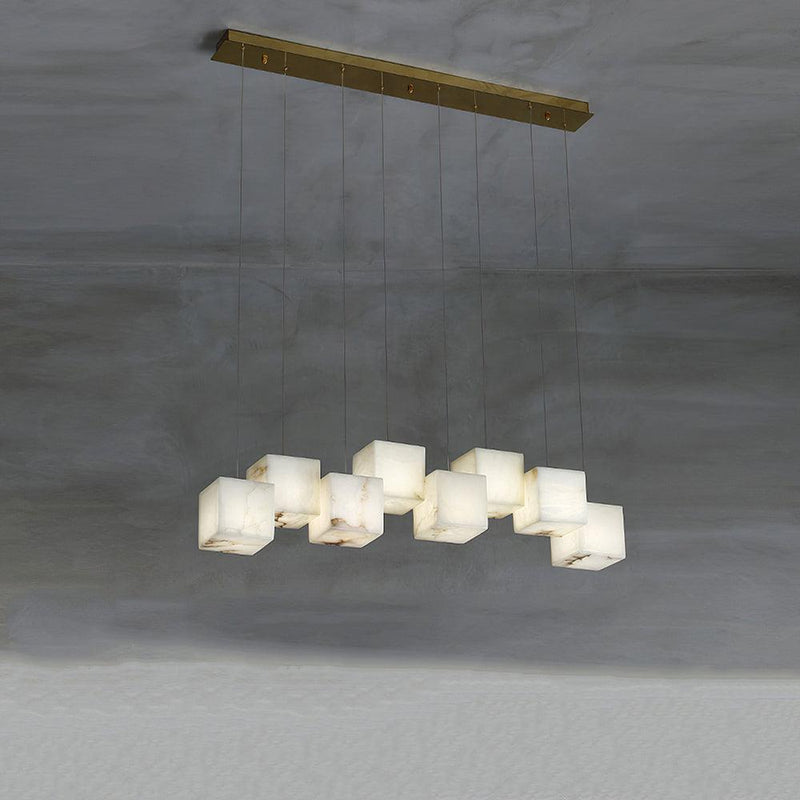 Alabaster Box Chandelier 28.3"