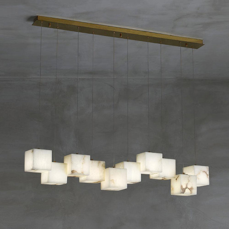 Alabaster Box Chandelier 28.3"