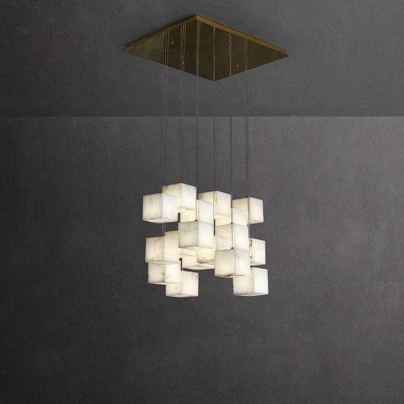 Alabaster Box Chandelier 28.3"