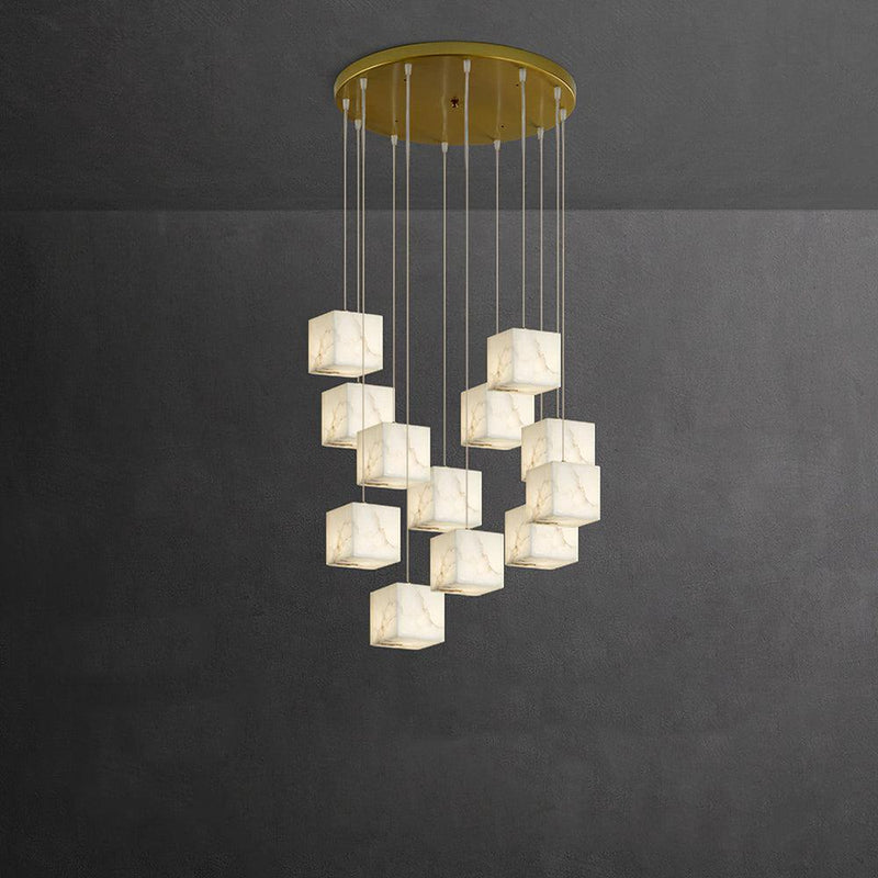 Alabaster Box Chandelier 28.3"
