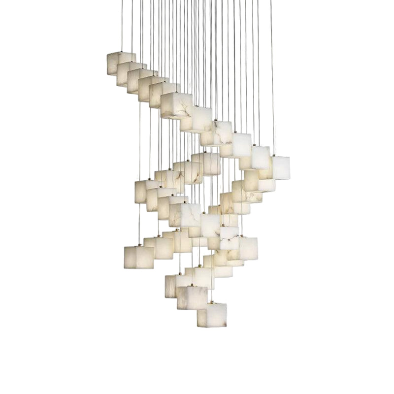 Alabaster Box Chandelier 28.3"