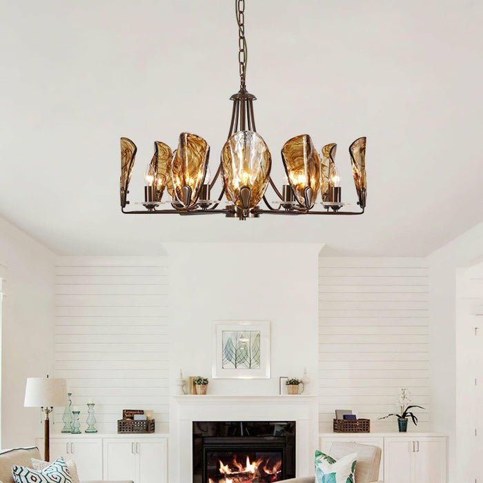 Amber Shell Chandelier