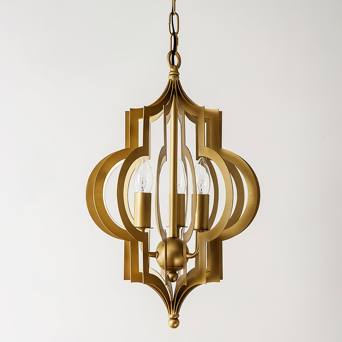 Antique Gold Leaf Lantern Chandelier 12.2"