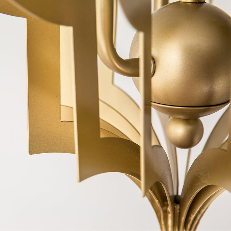 Antique Gold Leaf Lantern Chandelier 12.2"