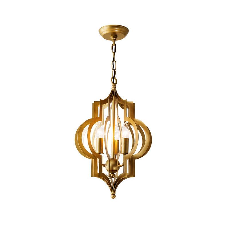 Antique Gold Leaf Lantern Chandelier 12.2"