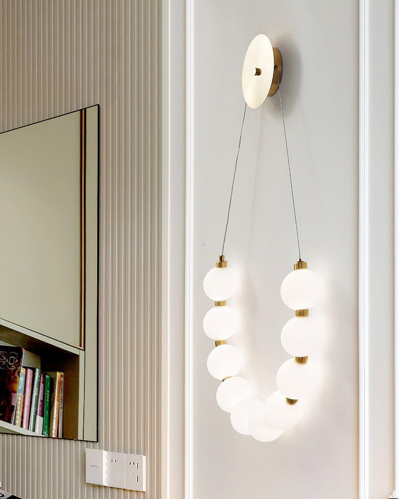 Bead Cascade Loop Wall Lamp