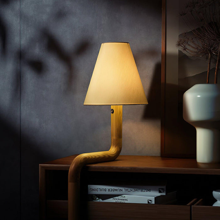 Bend Wood Table Lamp 8.7"